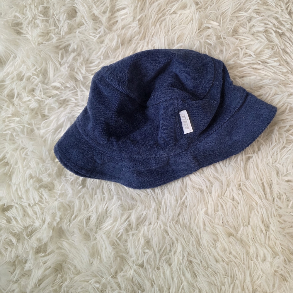 VintageTowel Fabric Baby Bucket Hat in Navy